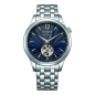 Citizen - Montre Platform Mechanical Classic - cadran bleu coeur ouvert - Ref NH9131-73L