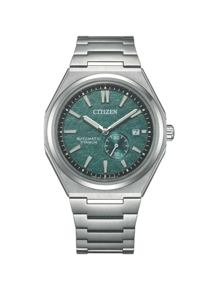 Citizen - Montre Supertitanium Auto 40.5mm - Cadran vert cerclé noir - Ref NJ0180-80X