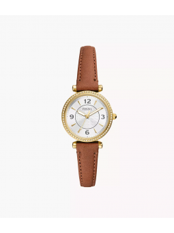 Fossil - Montre Carlie Mini - bracelet cuir - Ref ES5297