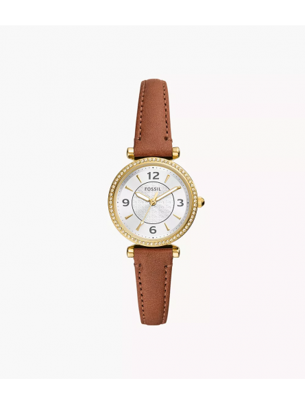 Fossil - Montre Carlie Mini - bracelet cuir - Ref ES5297