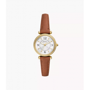 Fossil - Montre Carlie Mini - bracelet cuir - Ref ES5297