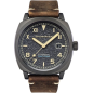 Spinnaker - Montre  Spinnaker Hull Calif - cadran noir - bracelet cuir marron - Ref SP-5071-03