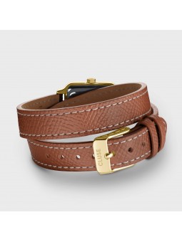 CLUSE GRACIEUSE PETITE ACIER DORÉ MARRON CUIR CW11810