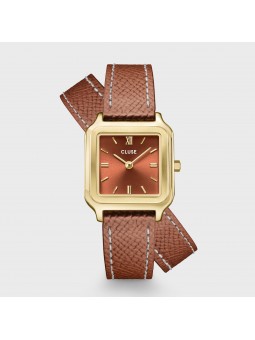 CLUSE GRACIEUSE PETITE ACIER DORÉ MARRON CUIR CW11810