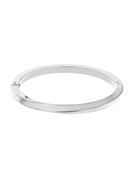 Calvin Klein - Bracelet Jonc Twisted Ring acier gris - Ref 35000312