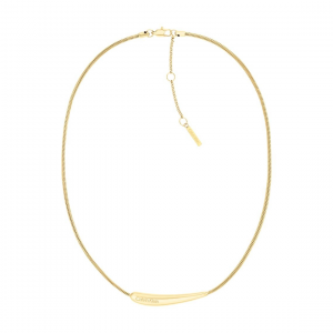 Calvin Klein - Collier Elongated Drops acier jaune - Ref 35000339