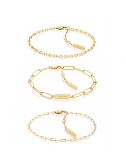 Calvin Klein - Bracelet Defiant Gift Set acier doré - Ref 35000435