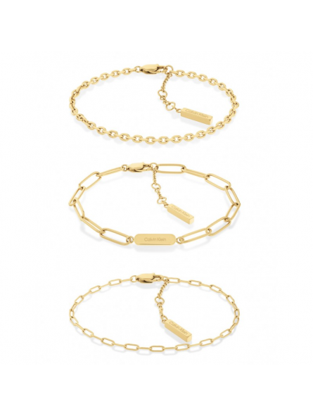 Calvin Klein - Bracelet Defiant Gift Set acier doré - Ref 35000435