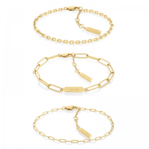 Calvin Klein - Bracelet Defiant Gift Set acier doré - Ref 35000435