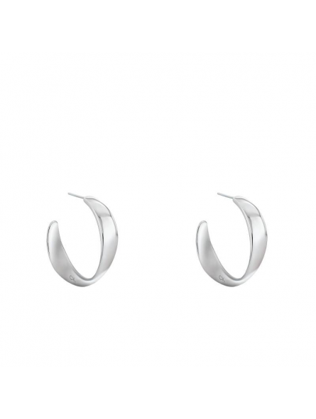 Calvin Klein - Boucles d'oreilles créoles Ethereal Metals acier gris - Ref 35000533