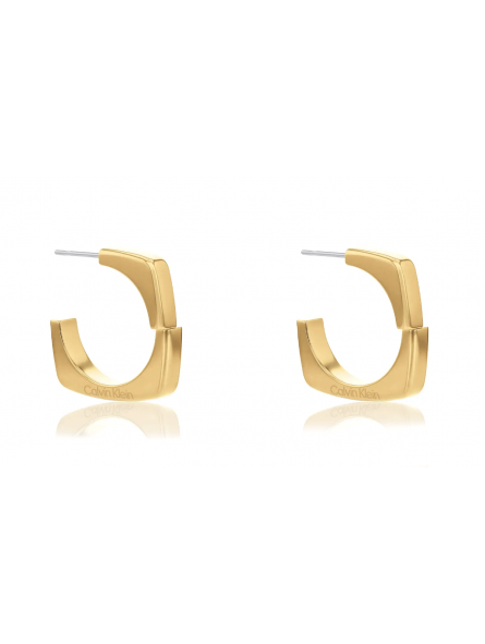 Calvin Klein - Boucles oreilles Bold Metals acier doré - Ref 35000558