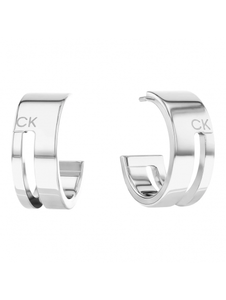 Calvin Klein - Boucles oreilles Geometric Essentials acier gris - Ref 35000677