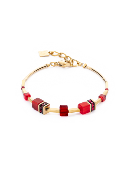 Coeur de Lion - Bracelet acier doré iconic lite cristal rouge - Ref 2800/30-0300