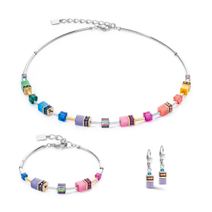 Coeur de Lion - Parure complète Geocube multicolore  - Ref 2800/50-1500