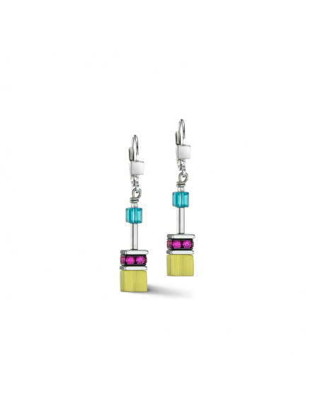 Coeur de Lion - Boucles d'oreilles acier multicolore - Ref 2838/20-1568