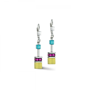 Coeur de Lion - Boucles d'oreilles acier multicolore - Ref 2838/20-1568