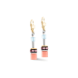 Coeur de Lion - Boucles d'oreilles acier doré cristaux rose - Ref 2838/20-2028