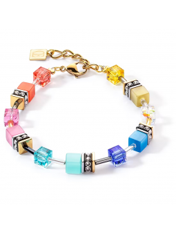 Coeur de Lion - Bracelet Geocube métal doré et acier - Ref 2838/30-1521