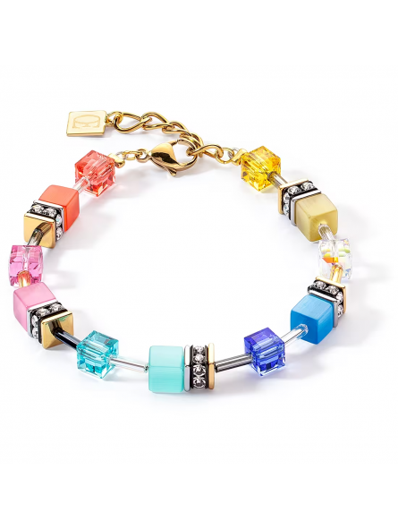 Coeur de Lion - Bracelet Geocube métal doré et acier - Ref 2838/30-1521