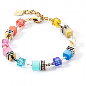 Coeur de Lion - Bracelet Geocube métal doré et acier - Ref 2838/30-1521