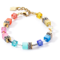 Coeur de Lion - Bracelet Geocube métal doré et acier - Ref 2838/30-1521