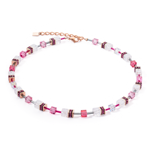 Coeur de Lion - Collier geocube acier cristaux violet - Ref 3018/10-0400