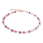 Coeur de Lion - Collier geocube acier cristaux violet - Ref 3018/10-0400