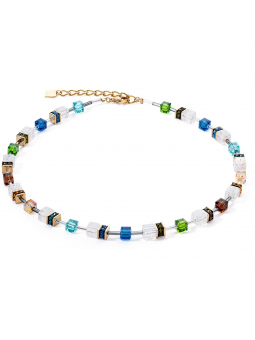 Coeur de Lion - Collier Geocube acier verre et strass - Ref 3018/10-1511