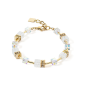 Coeur de Lion - Bracelet géocube acier doré cristal blanc - Ref 3018/30-1416