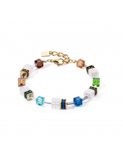 Coeur de Lion - Bracelet Geocube Iconic Nature acier verre et strass - Ref 3018/30-1511