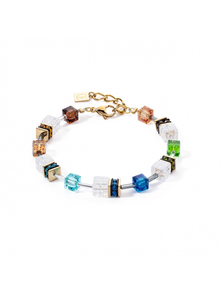 Coeur de Lion - Bracelet Geocube Iconic Nature acier verre et strass - Ref 3018/30-1511
