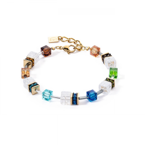 Coeur de Lion - Bracelet Geocube Iconic Nature acier verre et strass - Ref 3018/30-1511