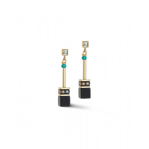 Coeur de Lion - Boucles d'oreilles Geocube Iconic noir multicolore - Ref 3035/21-1315