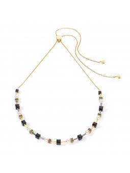 Coeur de Lion - Collier Geocube Cubes & Pearls Halskette acier et cristaux - Ref 4085/10-1316