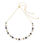 Coeur de Lion - Collier Geocube Cubes & Pearls Halskette acier et cristaux - Ref 4085/10-1316