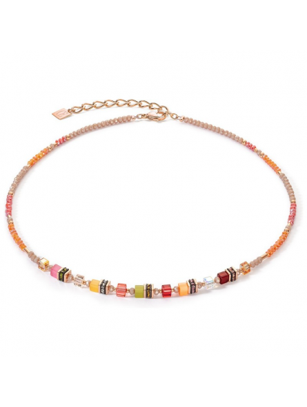 Coeur de Lion - Collier Geocube acier doré rose - Ref 4562/10-1585