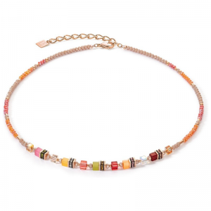 Coeur de Lion - Collier Geocube acier doré rose - Ref 4562/10-1585