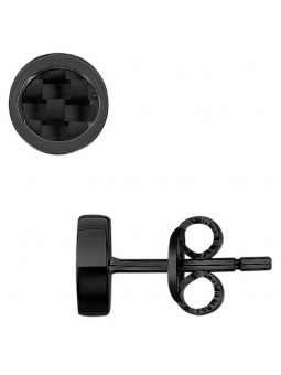 Phebus - Boucles d'oreilles en acier noir  - Ref 87-0027