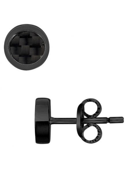 Phebus - Boucles d'oreilles en acier noir  - Ref 87-0027