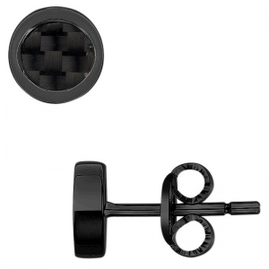 Phebus - Boucles d'oreilles en acier noir  - Ref 87-0027