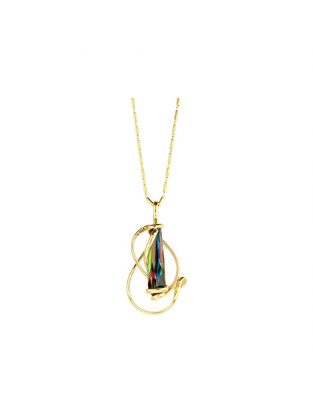 Marazzini - Collier Stalattite en Laiton et Cristal - Ref GOSSTVMCDI