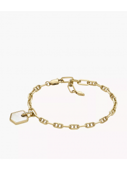 Fossil - Bracelet Heritage Crest nacre laiton doré  - Ref JA7210710