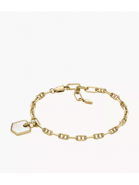 Fossil - Bracelet Heritage Crest nacre laiton doré  - Ref JA7210710