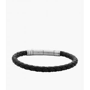 Fossil - Bracelet Vintage Casual Homme - Cuir Marron et Acier Argenté - Ref JF04089040