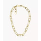 Fossil - Collier chaîne Heritage D-Link acier inoxydable doré - Ref JF04102710