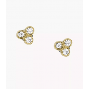 Fossil - Boucles d'oreilles sadie acier doré verre blanc - Ref JF04110710