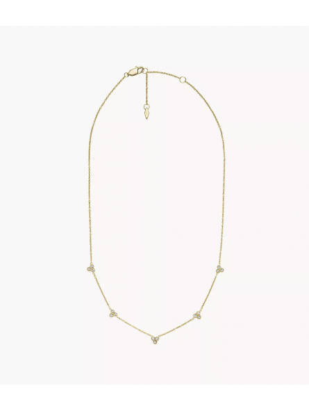Fossil - Collier sadie acier doré oxyde de zirconium blanc - Ref JF04115710