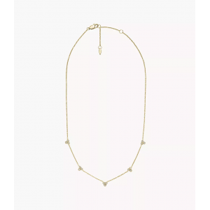 Fossil - Collier sadie acier doré oxyde de zirconium blanc - Ref JF04115710