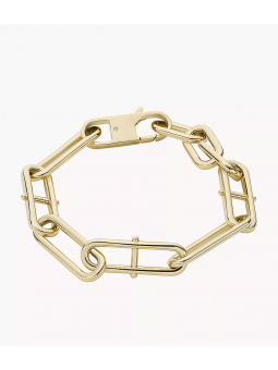 Fossil - Bracelet chaîne Heritage D-Link acier inoxydable doré - Ref JF04234710