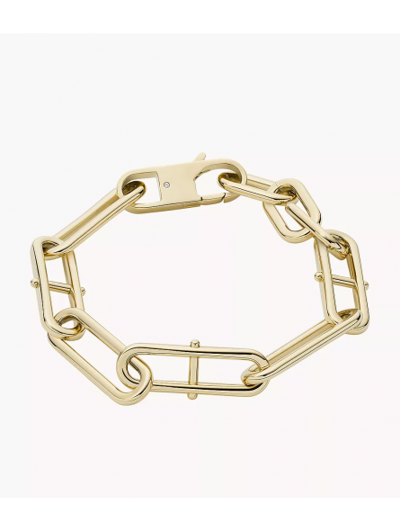 Fossil - Bracelet chaîne Heritage D-Link acier inoxydable doré - Ref JF04234710